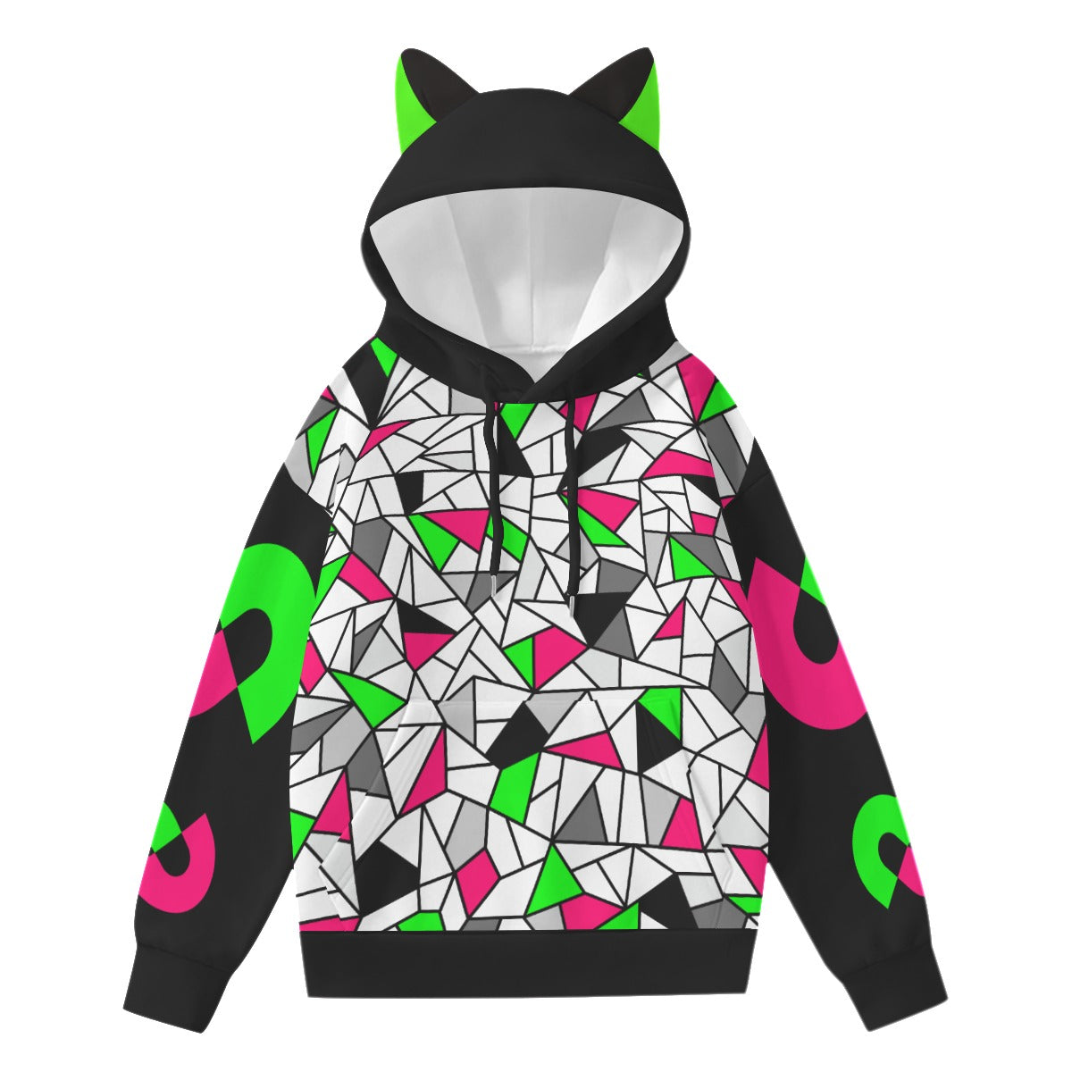 Fractal Hoodie With Cat Ears (Women's Sizing)