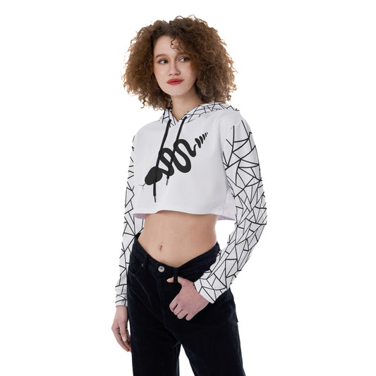 Color Your Own Fractal Rattlesnake Crop Top Hoodie (Women's Sizing)