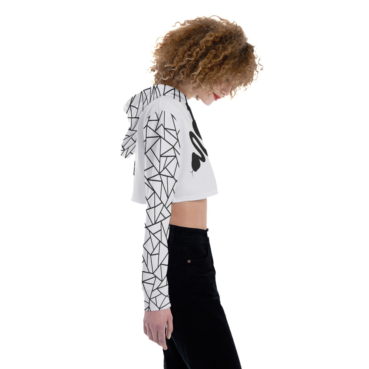 Color Your Own Fractal Rattlesnake Crop Top Hoodie (Women's Sizing)